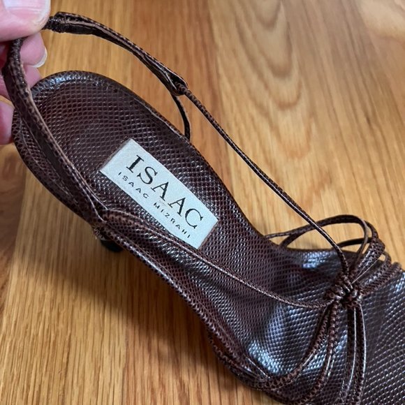 Vintage Isaac Mizrahi Lizard Print Slingback Sandals - Picture 8 of 16